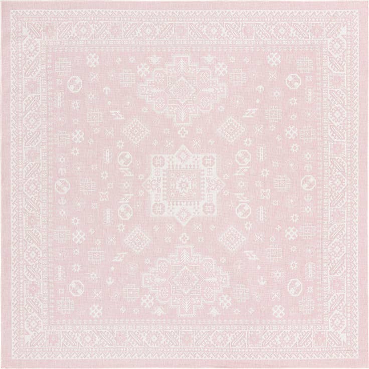 Detail image of 10' x 10' Easy-Clean Aztec Indoor / Outdoor Square Rug