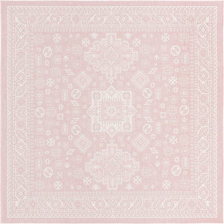 Detail image of 7' 10 x 7' 10 Easy-Clean Aztec Indoor / Outdoor Square Rug