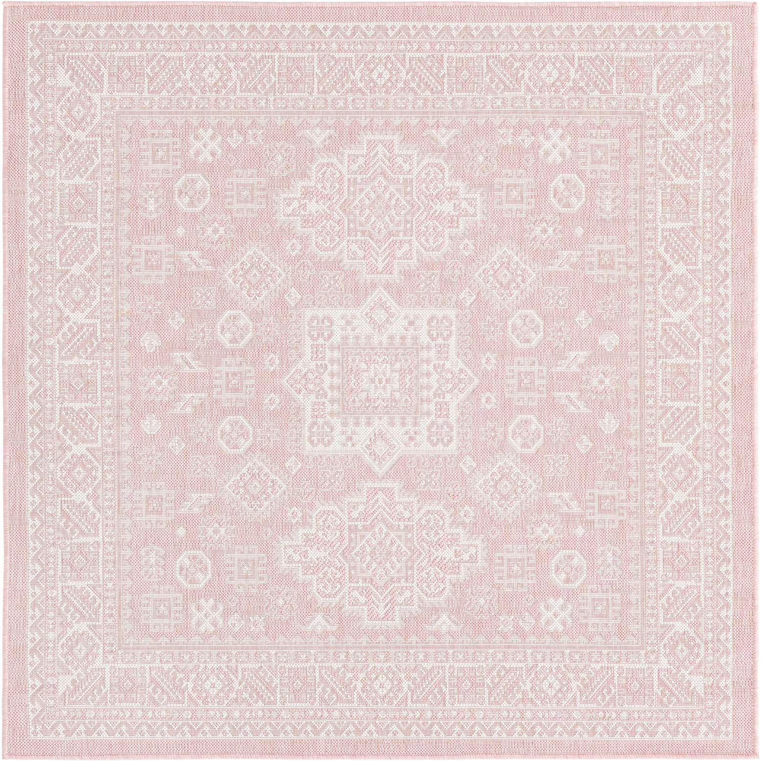 5' 3 x 5' 3 Easy-Clean Aztec Indoor / Outdoor Square Rug