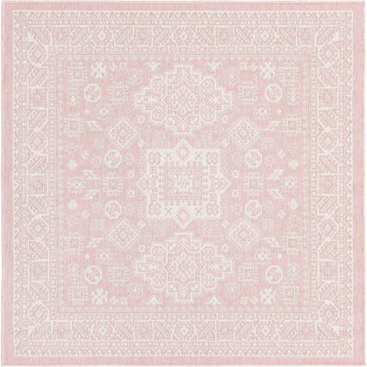 5' 3 x 5' 3 Easy-Clean Aztec Indoor / Outdoor Square Rug