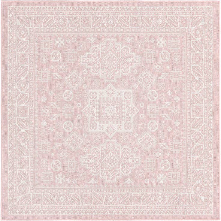 Detail image of 5' 3 x 5' 3 Easy-Clean Aztec Indoor / Outdoor Square Rug
