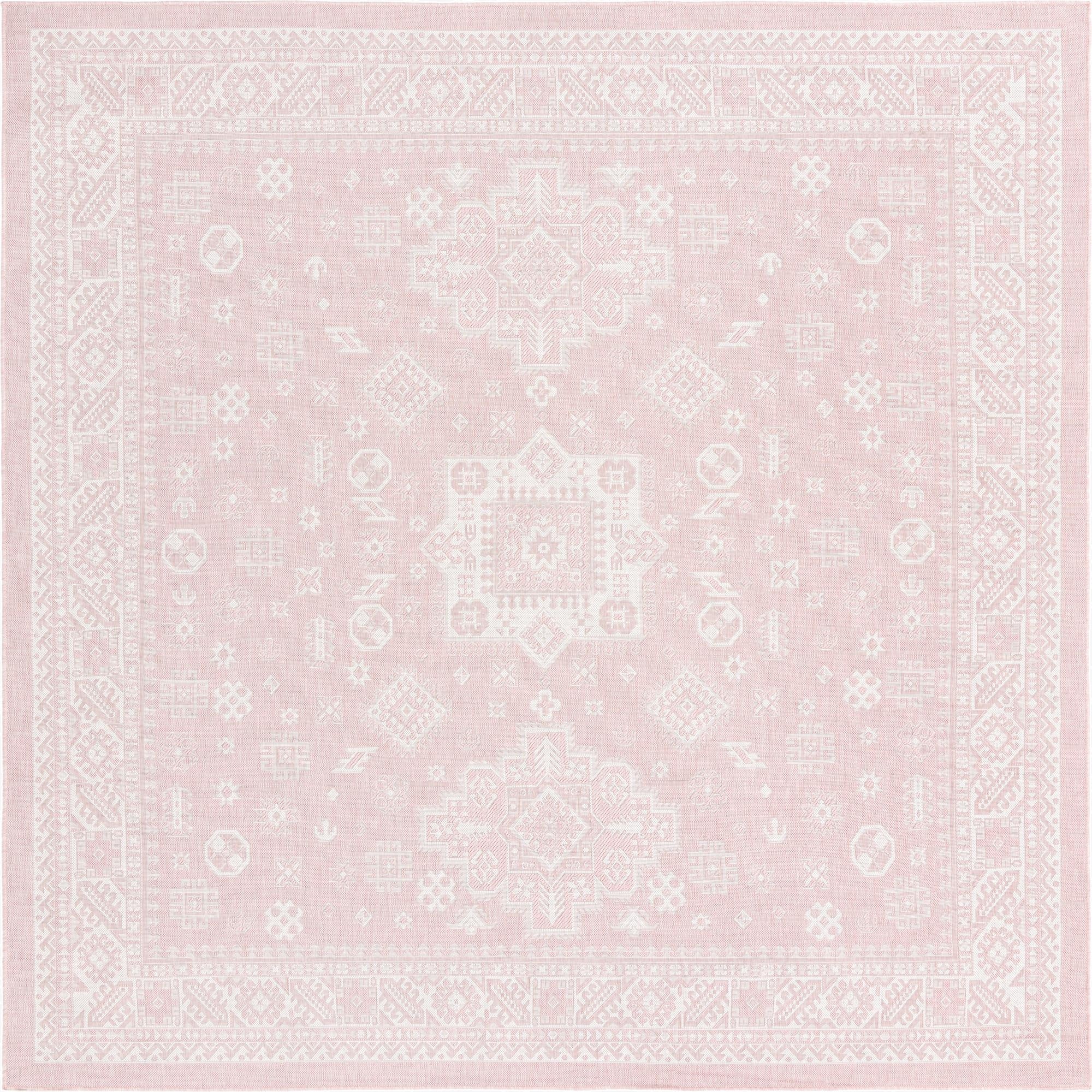 Primary image 10' x 10'  Washable Aztec Indoor / Outdoor Square Rug