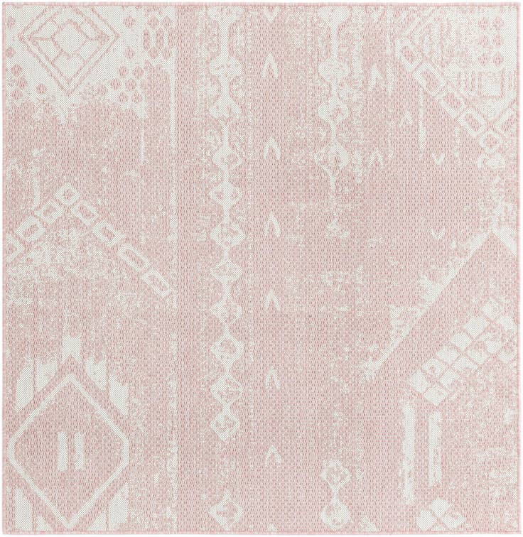 Detail image of 5' 3 x 5' 3 Easy-Clean Bohemian Indoor / Outdoor Square Rug