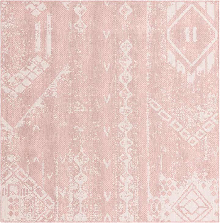 7' x 7' Easy-Clean Bohemian Indoor / Outdoor Square Rug