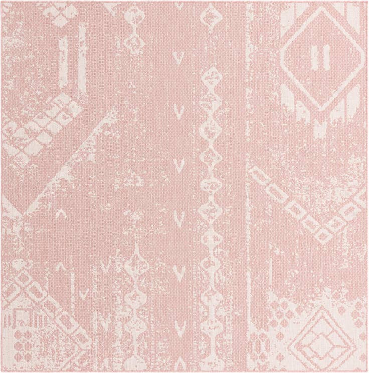 Detail image of 7' x 7' Easy-Clean Bohemian Indoor / Outdoor Square Rug