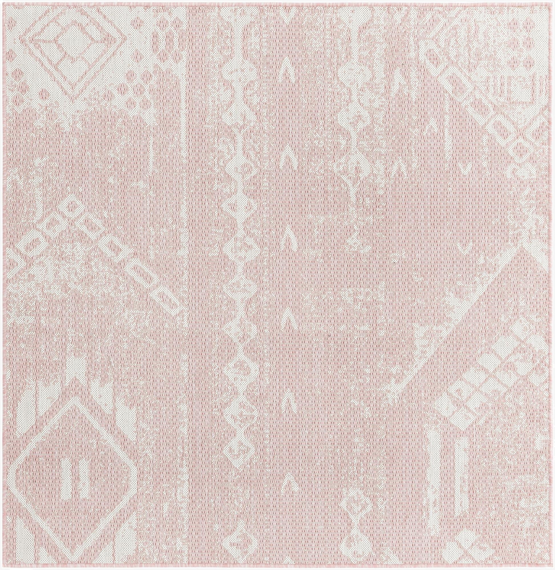 5' 3 x 5' 3  Washable Bohemian Indoor / Outdoor Square Rug