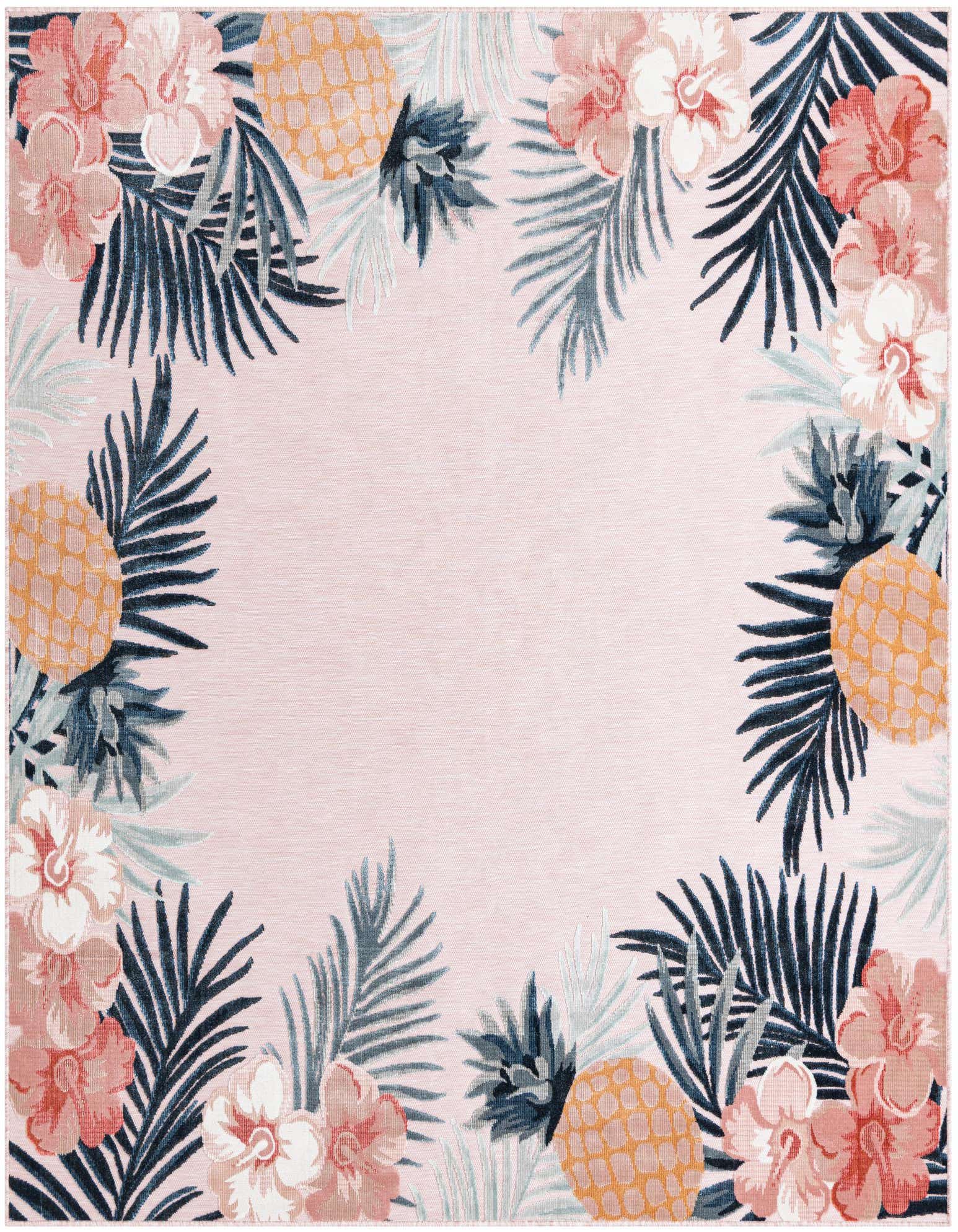 8' 2 x 8' 2 Easy-Clean Botanical Indoor / Outdoor Square Rug