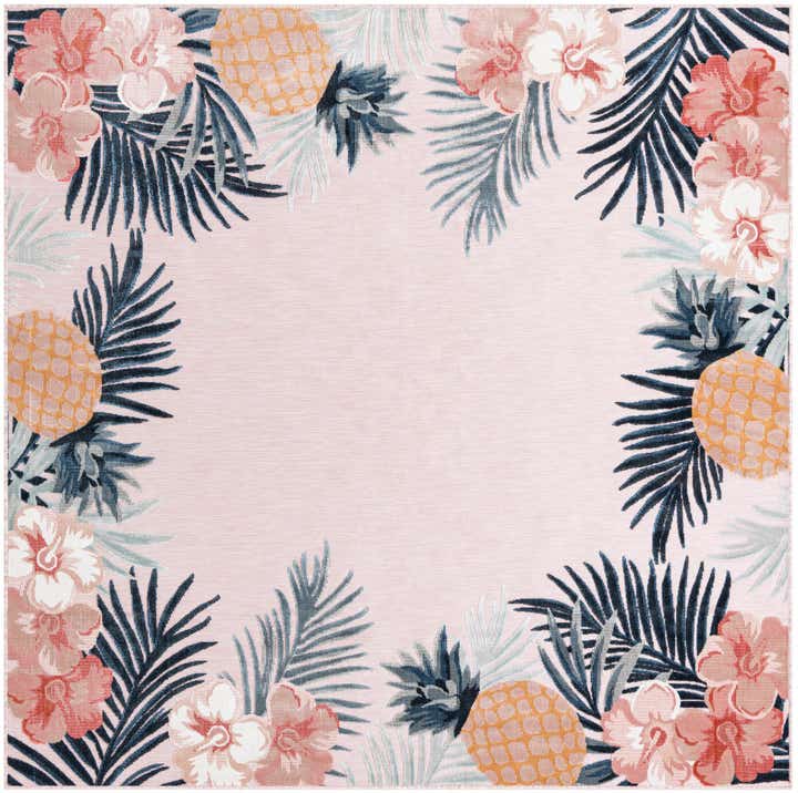 8' 2 x 8' 2 Easy-Clean Botanical Indoor / Outdoor Square Rug