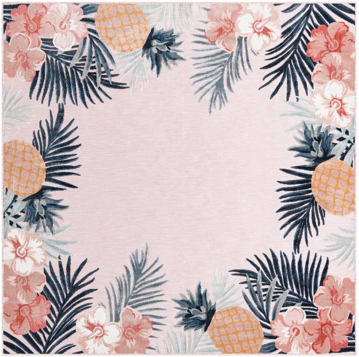 Detail image of 8' 2 x 8' 2 Easy-Clean Botanical Indoor / Outdoor Square Rug