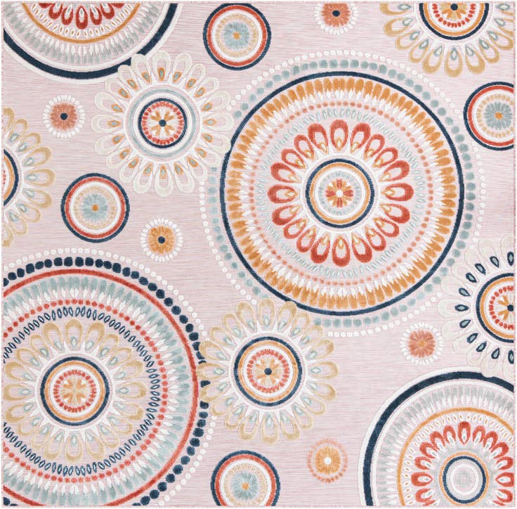 Detail image of 8' 2 x 8' 2 Easy-Clean Botanical Indoor / Outdoor Square Rug