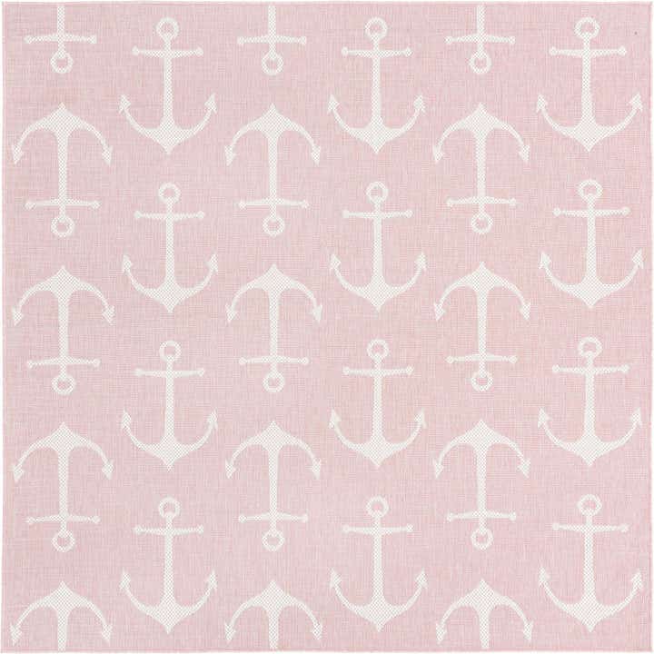 7' 10 x 7' 10 Easy-Clean Coastal Indoor / Outdoor Square Rug