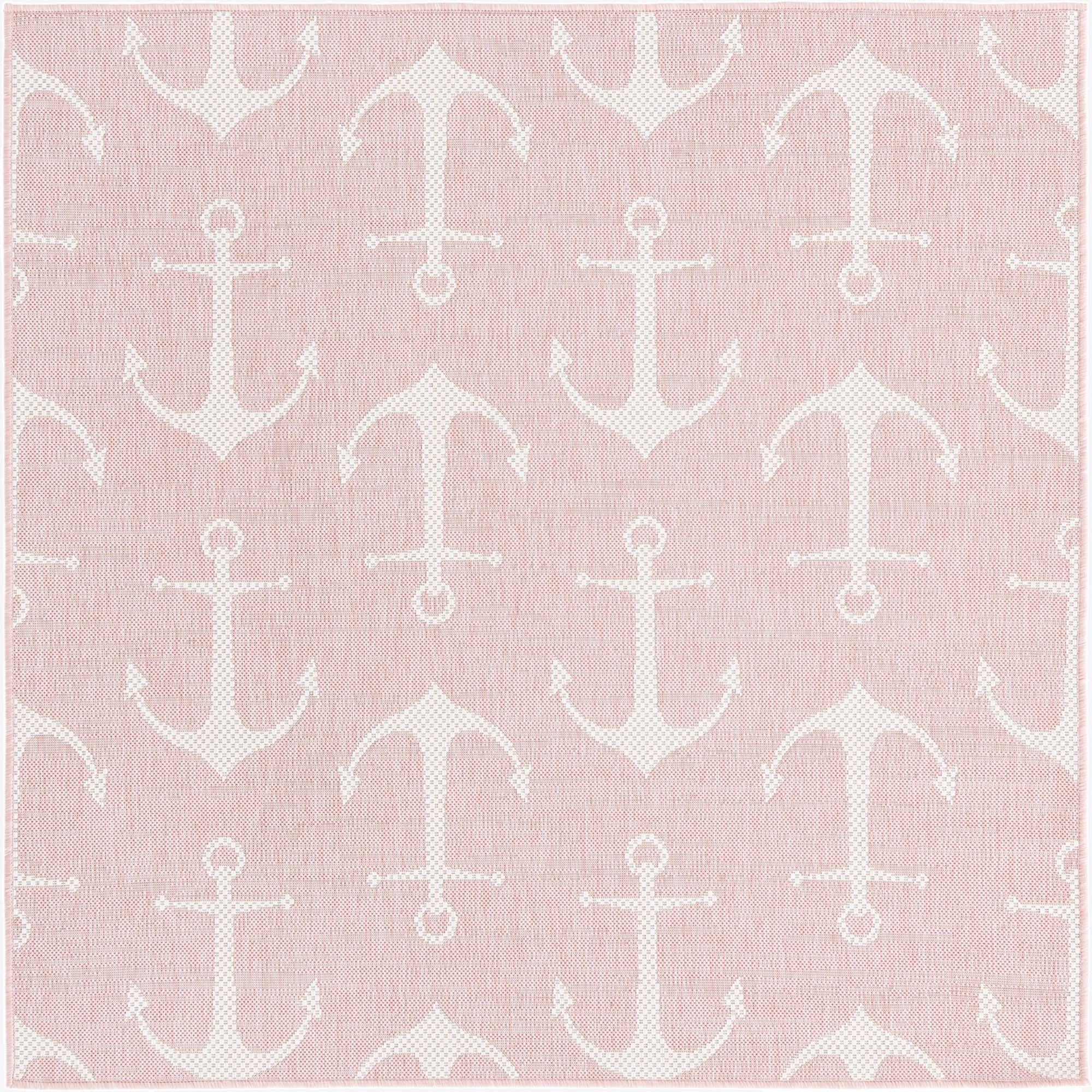 5' 3 x 5' 3  Washable Coastal Indoor / Outdoor Square Rug