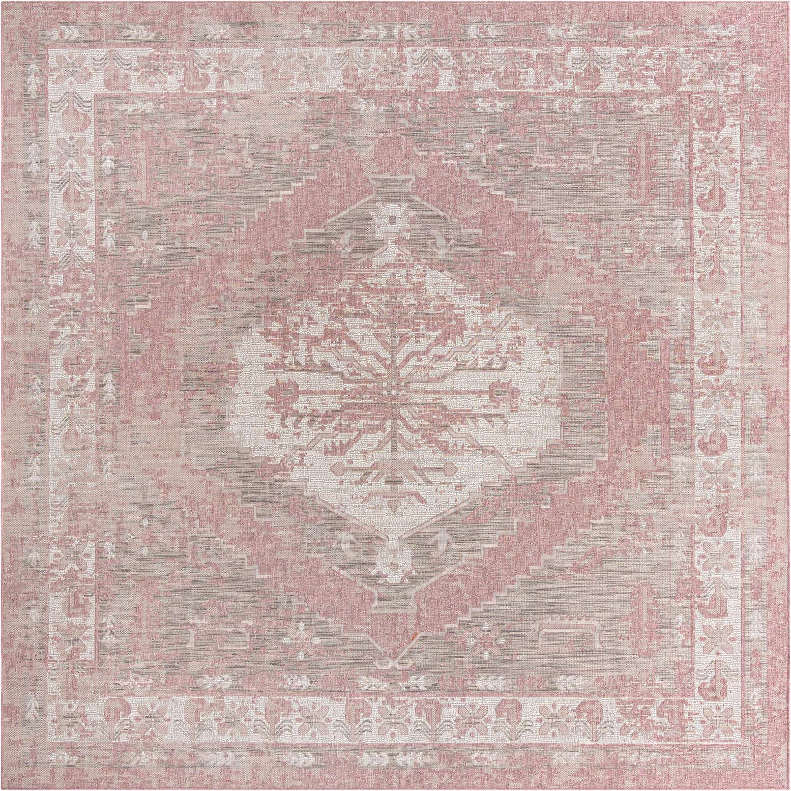 10' x 10' Easy-Clean Traditional Indoor / Outdoor Square Rug