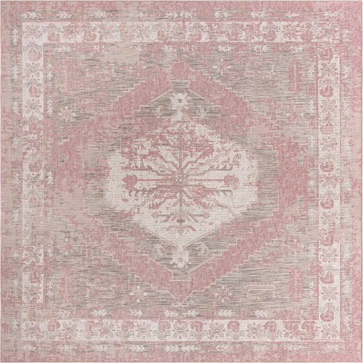 10' x 10' Easy-Clean Traditional Indoor / Outdoor Square Rug
