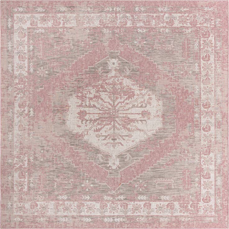 Detail image of 10' x 10' Easy-Clean Traditional Indoor / Outdoor Square Rug