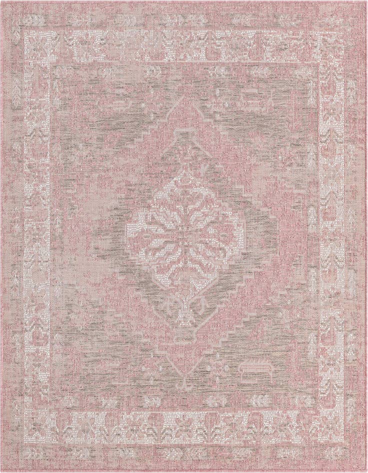 Detail image of 5' 3 x 5' 3 Easy-Clean Traditional Indoor / Outdoor Square Rug