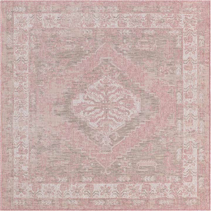 5' 3 x 5' 3 Easy-Clean Traditional Indoor / Outdoor Square Rug