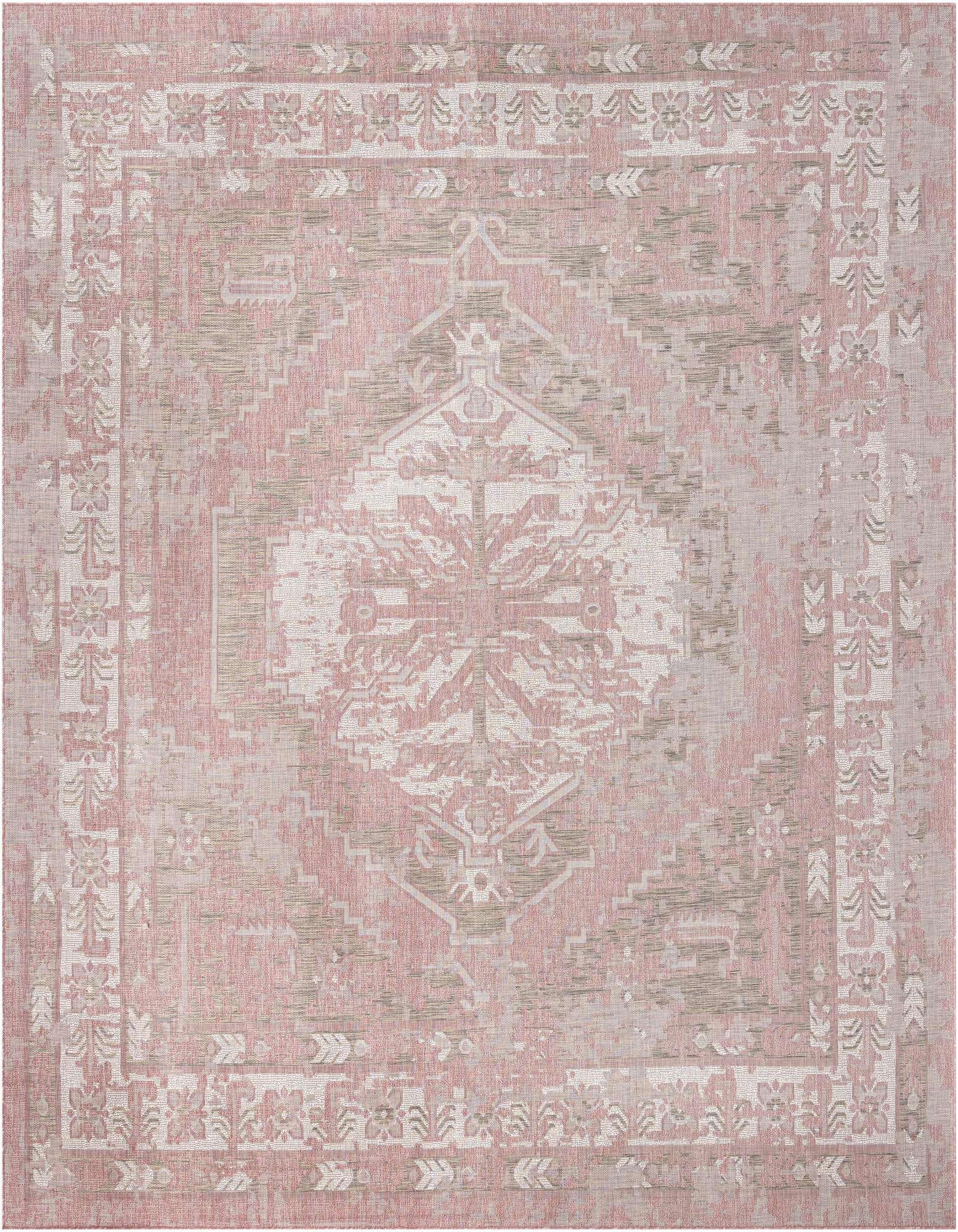 13' x 13' Easy-Clean Traditional Indoor / Outdoor Square Rug