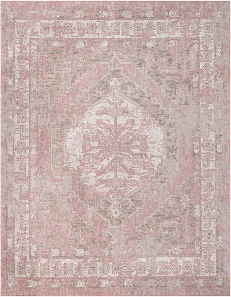 Detail image of 13' x 13' Easy-Clean Traditional Indoor / Outdoor Square Rug