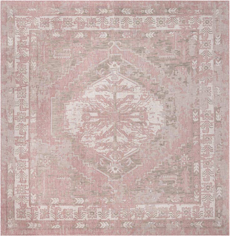 Detail image of 13' x 13' Easy-Clean Traditional Indoor / Outdoor Square Rug