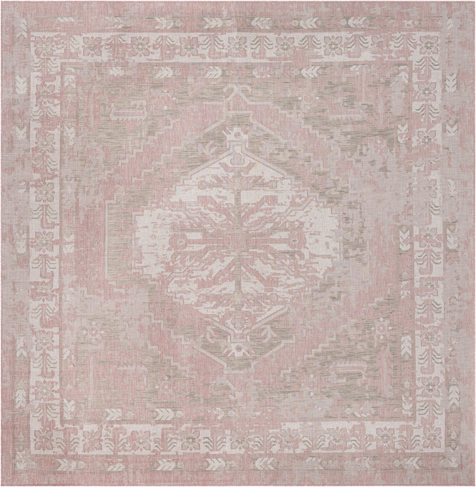 13' x 13'  Washable Traditional Indoor / Outdoor Square Rug