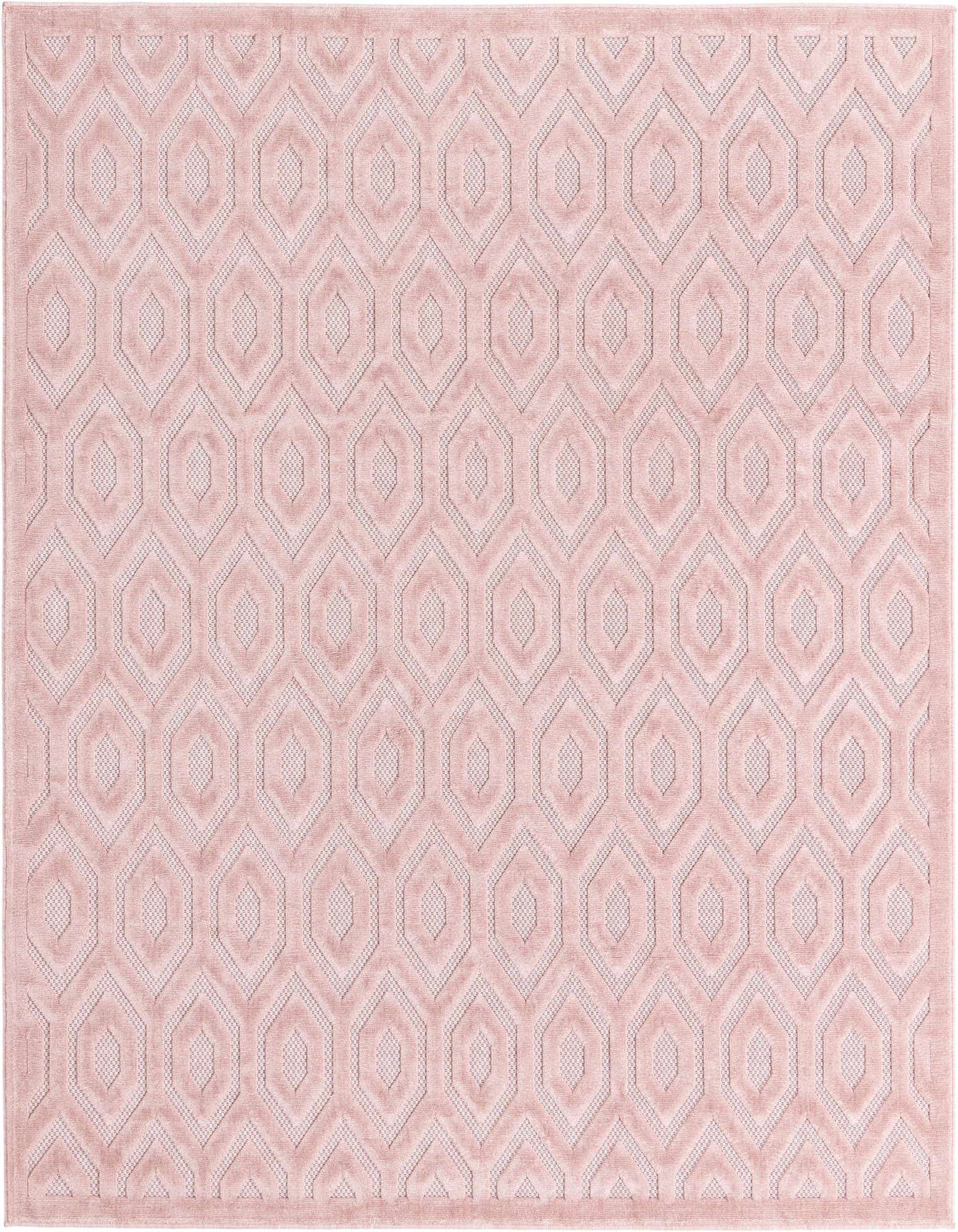 7' 10 x 7' 10 Easy-Clean Trellis Textured Indoor / Outdoor Square Rug