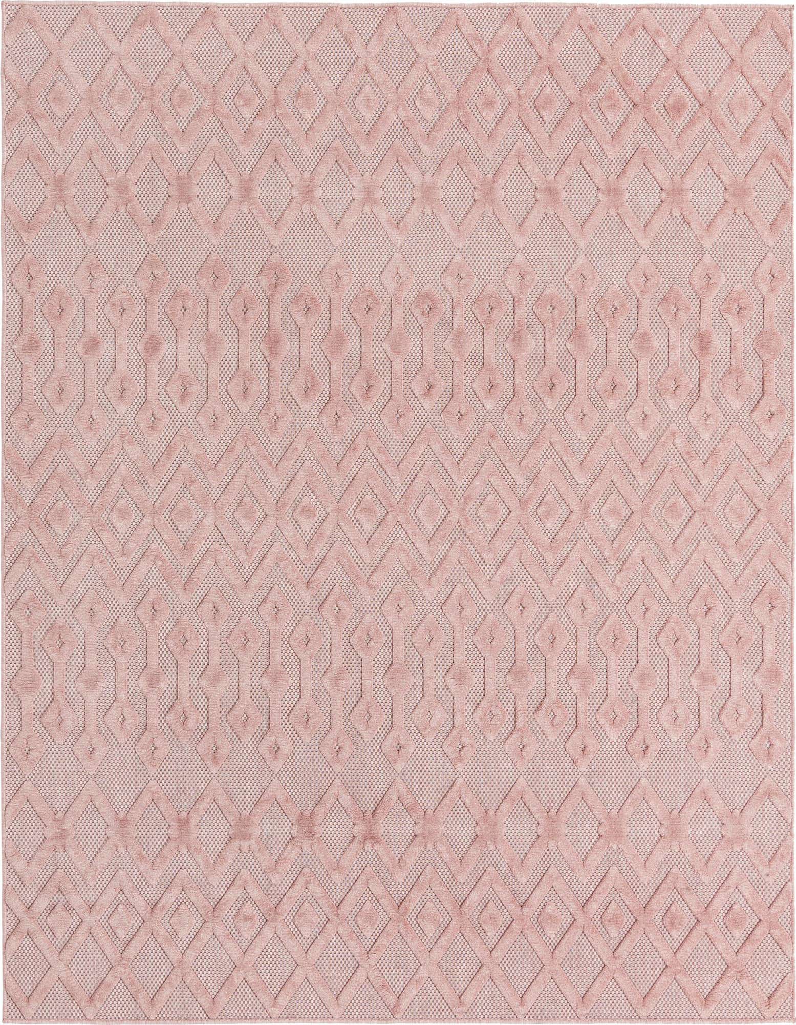 7' 10 x 7' 10 Easy-Clean Trellis Textured Indoor / Outdoor Square Rug