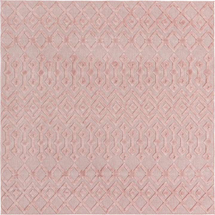 7' 10 x 7' 10 Easy-Clean Trellis Textured Indoor / Outdoor Square Rug