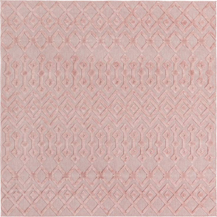 Detail image of 7' 10 x 7' 10 Easy-Clean Trellis Textured Indoor / Outdoor Square Rug