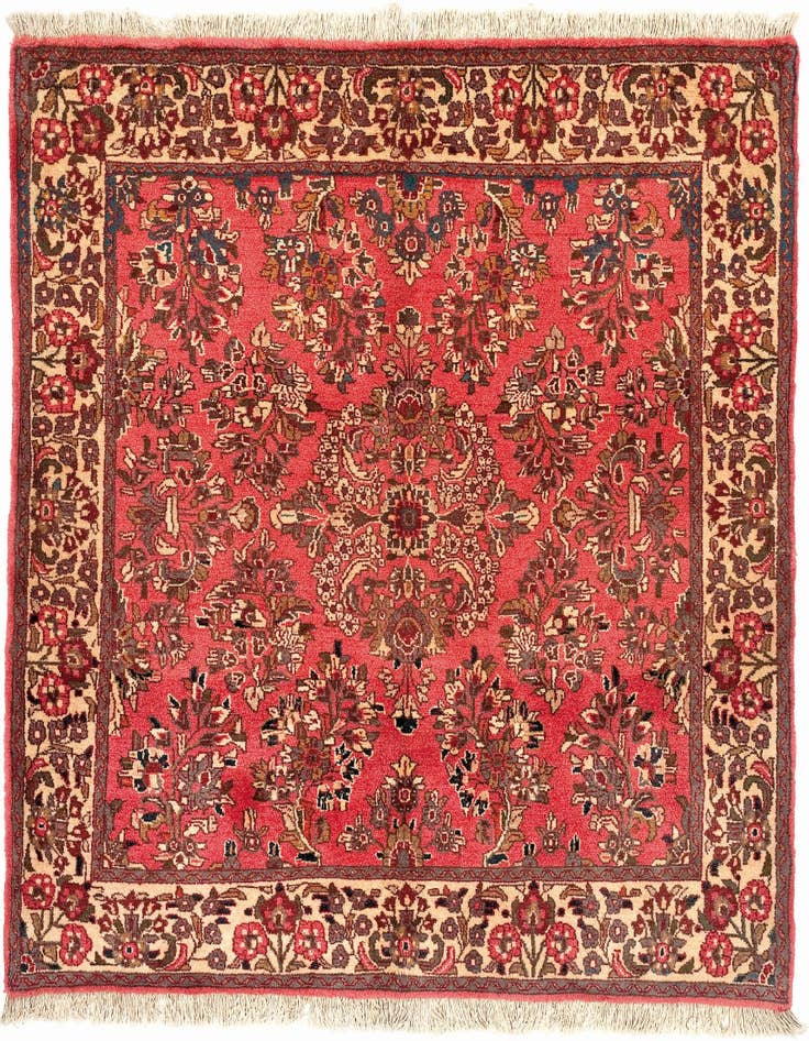 Detail image of 4' x 4' 2 Sarouk Square Rug