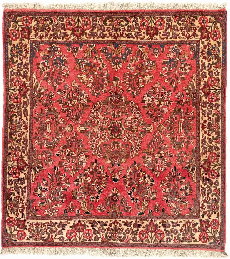 Detail image of 4' x 4' 2 Sarouk Square Rug