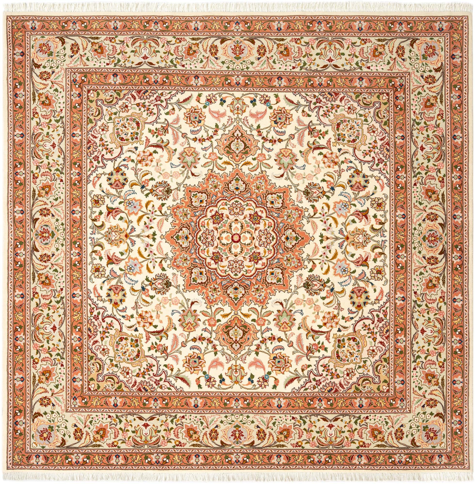 6' 6 x 6' 6 Tabriz Square Rug