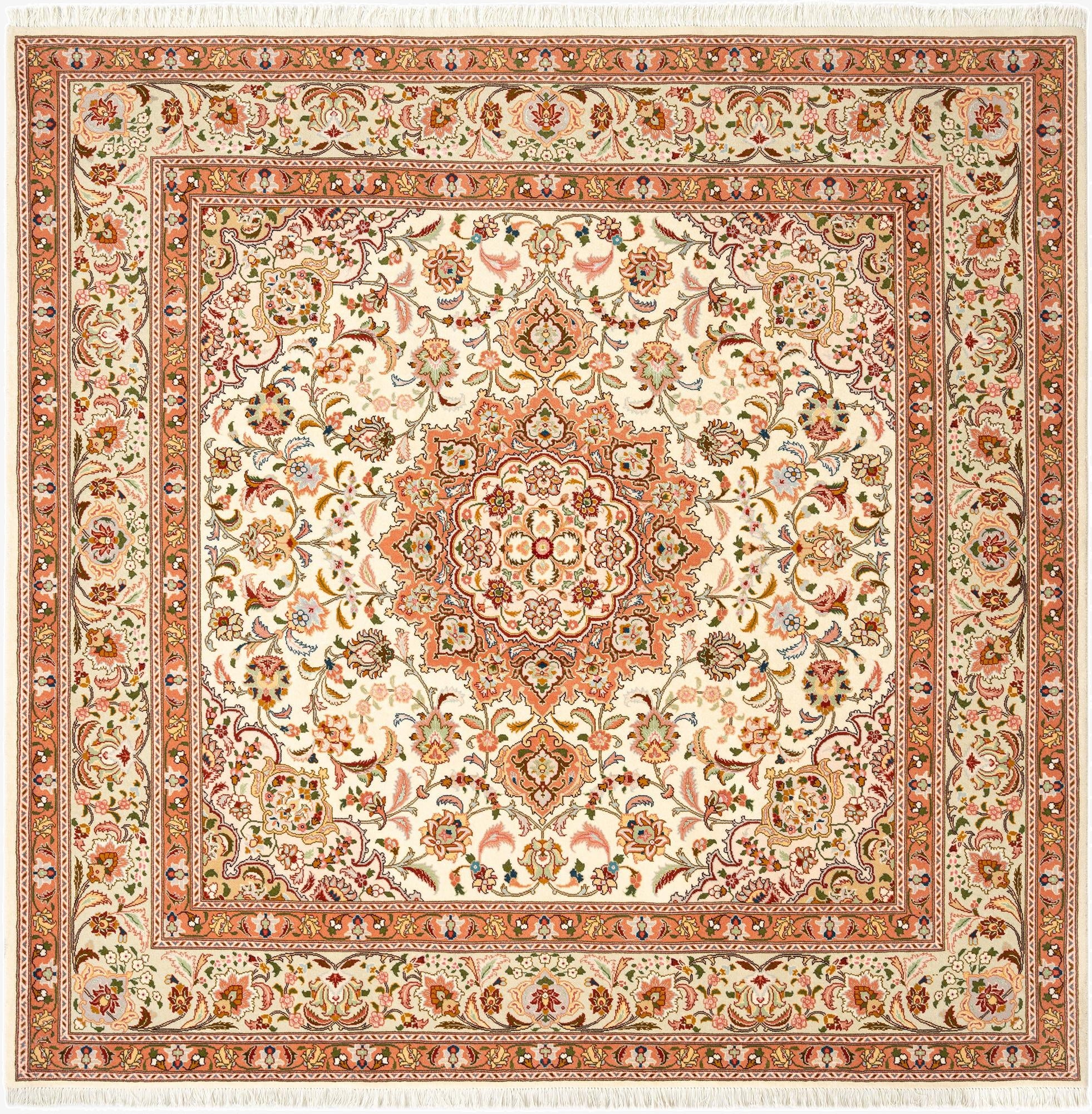 6' 6 x 6' 6 Tabriz Square Rug