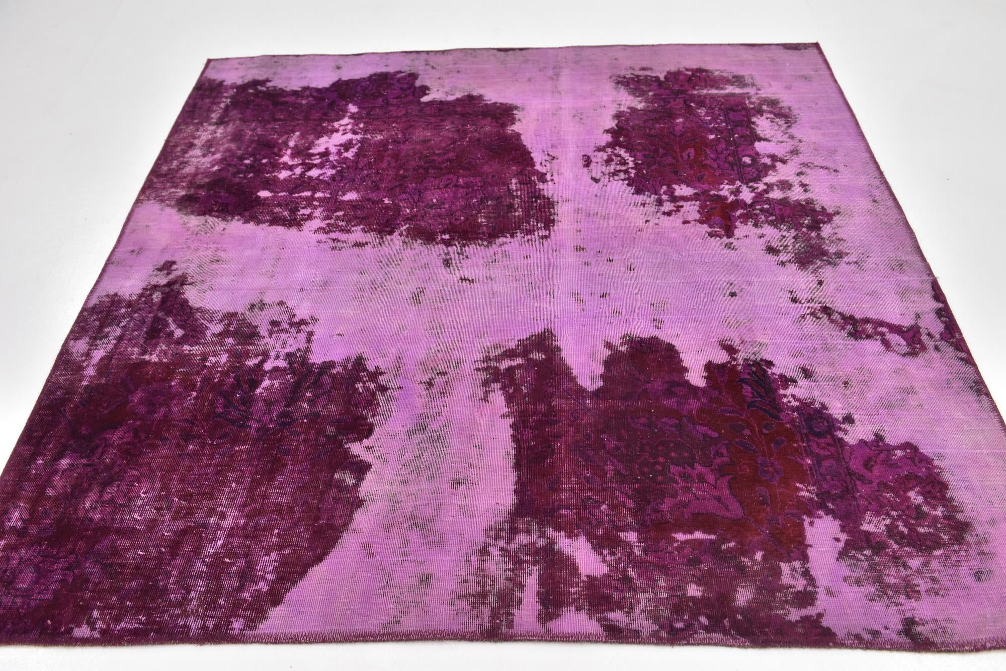 5' 10 x 6' Hand Knotted Ultra Vintage Persian Wool Square Rug