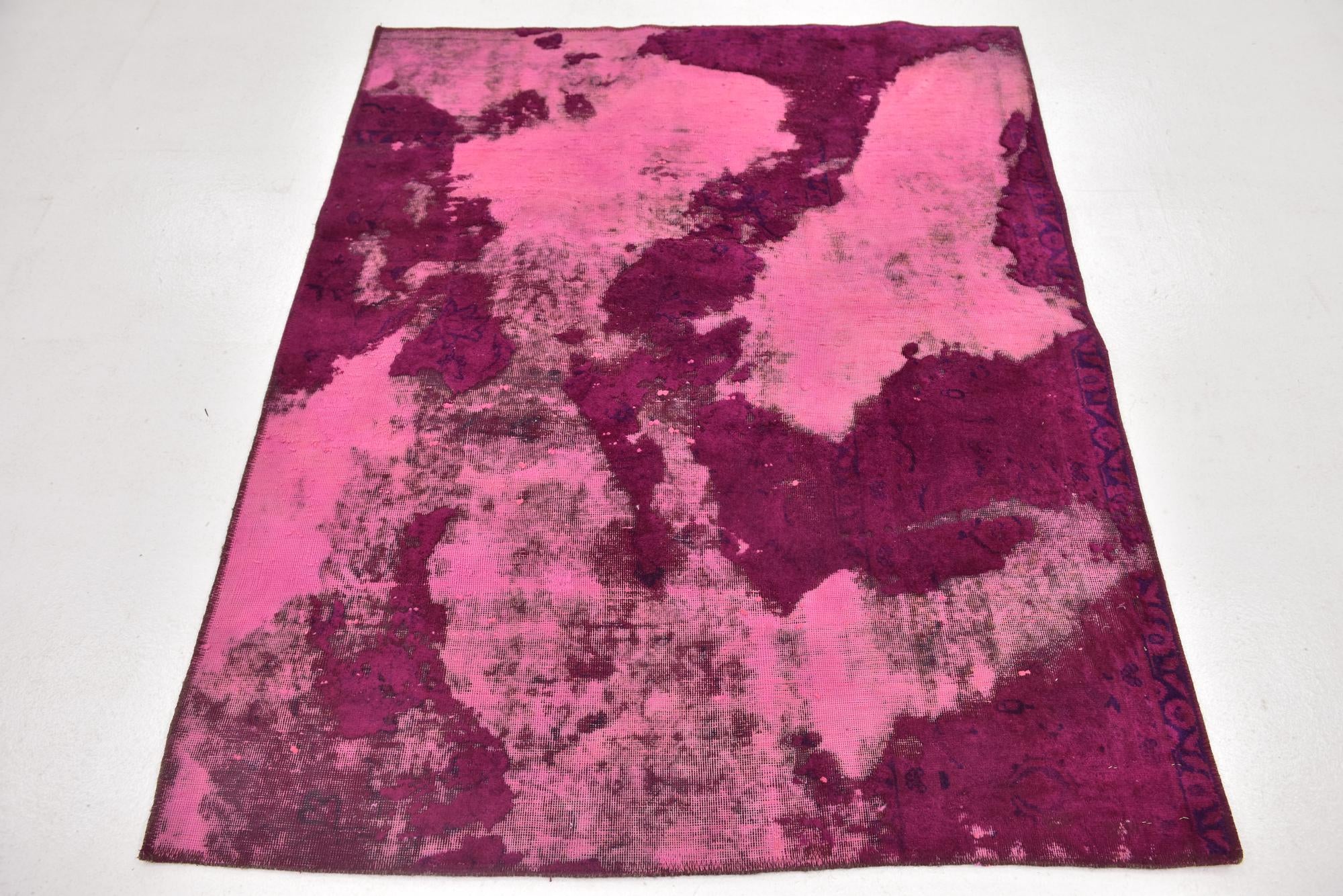 4' x 5' Hand Knotted Ultra Vintage Persian Wool Square Rug