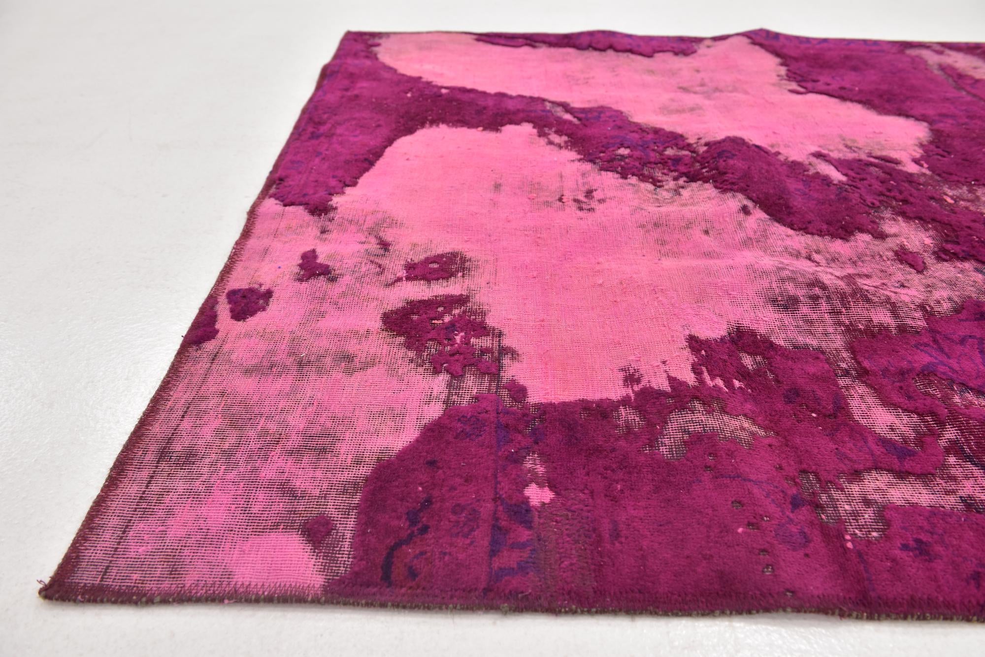 4' x 5' Hand Knotted Ultra Vintage Persian Wool Square Rug