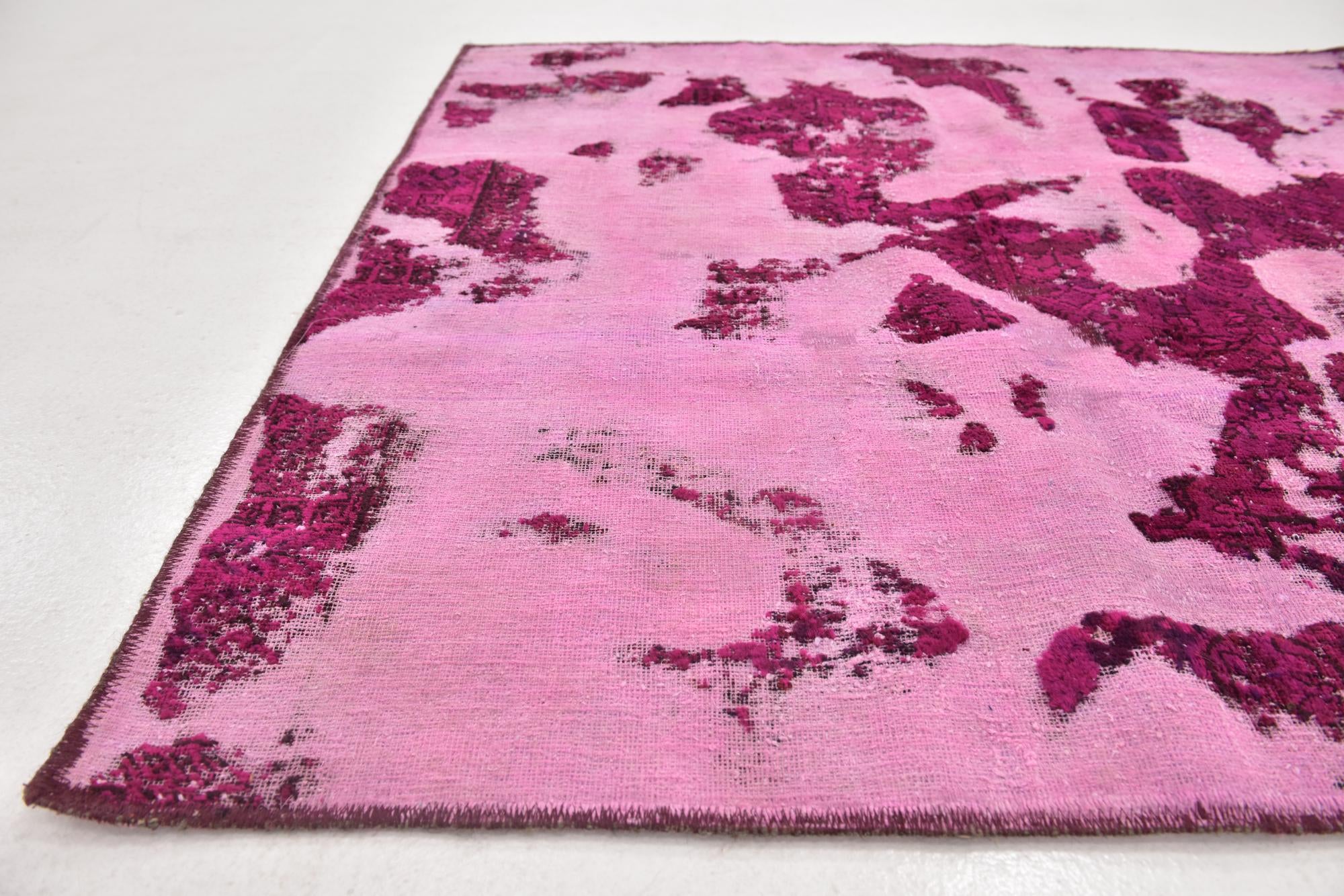 4' 3 x 4' 7 Hand Knotted Ultra Vintage Persian Wool Square Rug