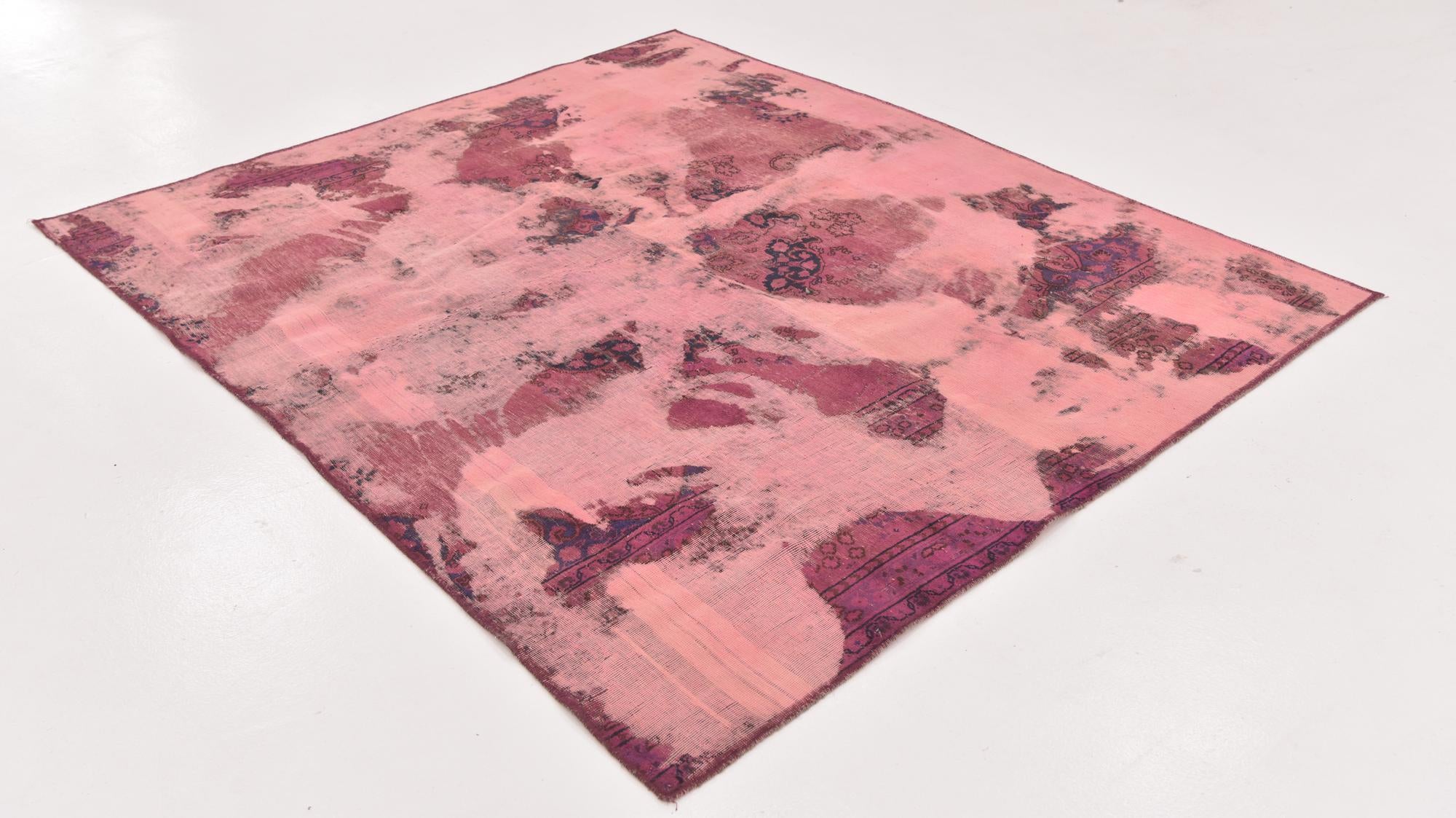 6' x 7' Hand Knotted Ultra Vintage Persian Wool Square Rug