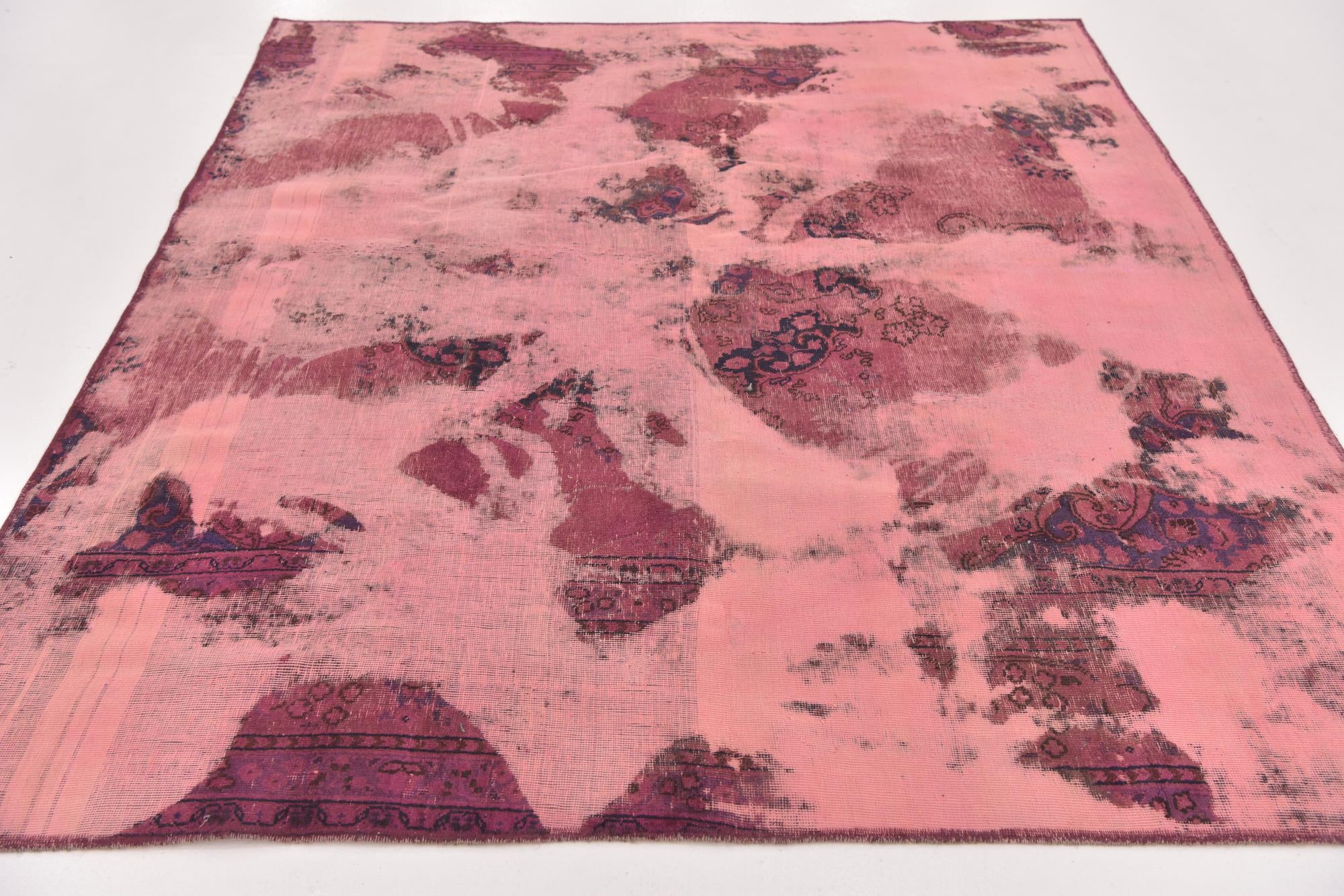 6' x 7' Hand Knotted Ultra Vintage Persian Wool Square Rug