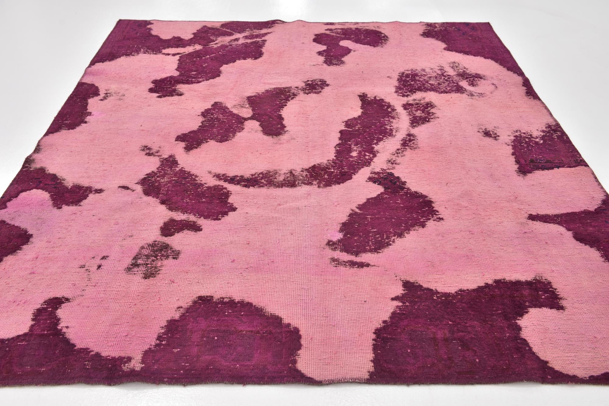 6' 9 x 8' 2 Hand Knotted Ultra Vintage Persian Wool Square Rug
