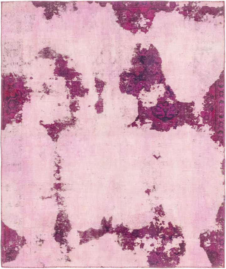 6' x 7' 3 Hand Knotted Ultra Vintage Persian Wool Square Rug