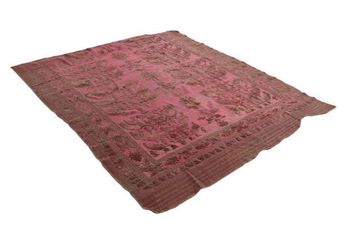 6' 3 x 7' 4 Hand Knotted Ultra Vintage Persian Wool Square Rug