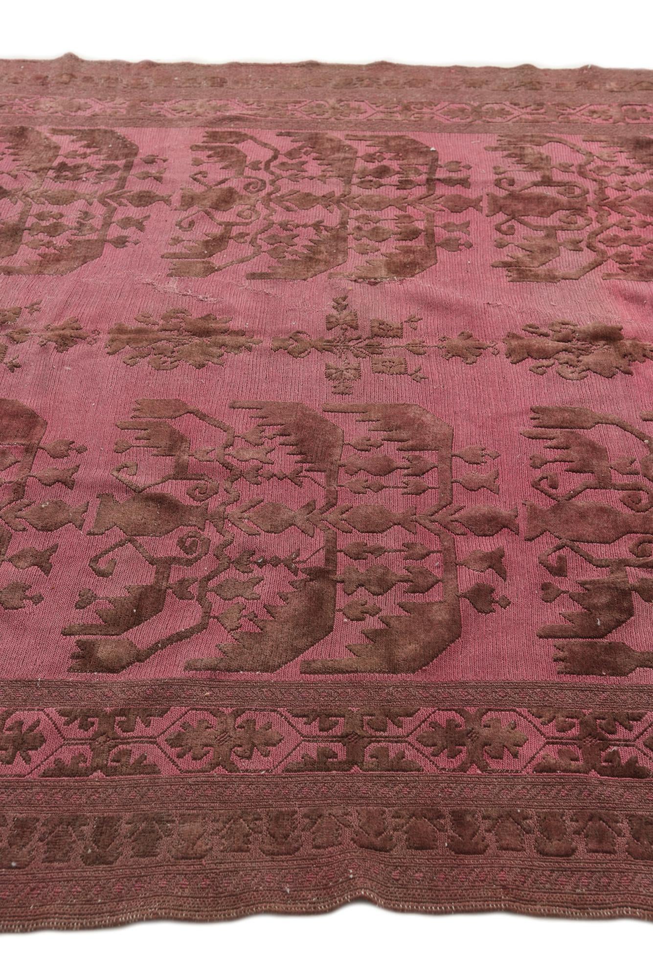 6' 3 x 7' 4 Hand Knotted Ultra Vintage Persian Wool Square Rug