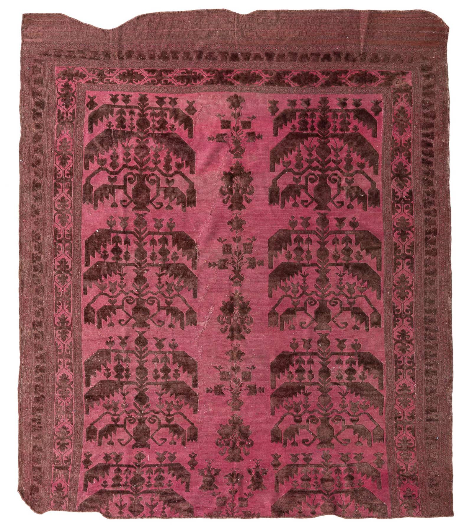 6' 3 x 7' 4 Hand Knotted Ultra Vintage Persian Wool Square Rug