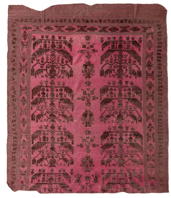 6' 3 x 7' 4 Hand Knotted Ultra Vintage Persian Wool Square Rug