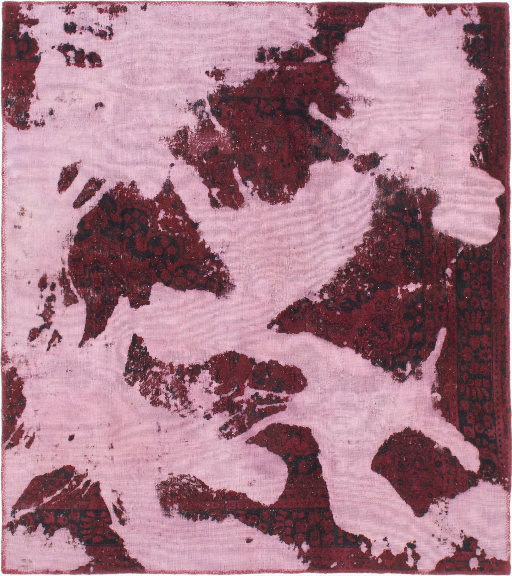 5' 2 x 6'  Hand Knotted Ultra Vintage Persian Wool Square Rug