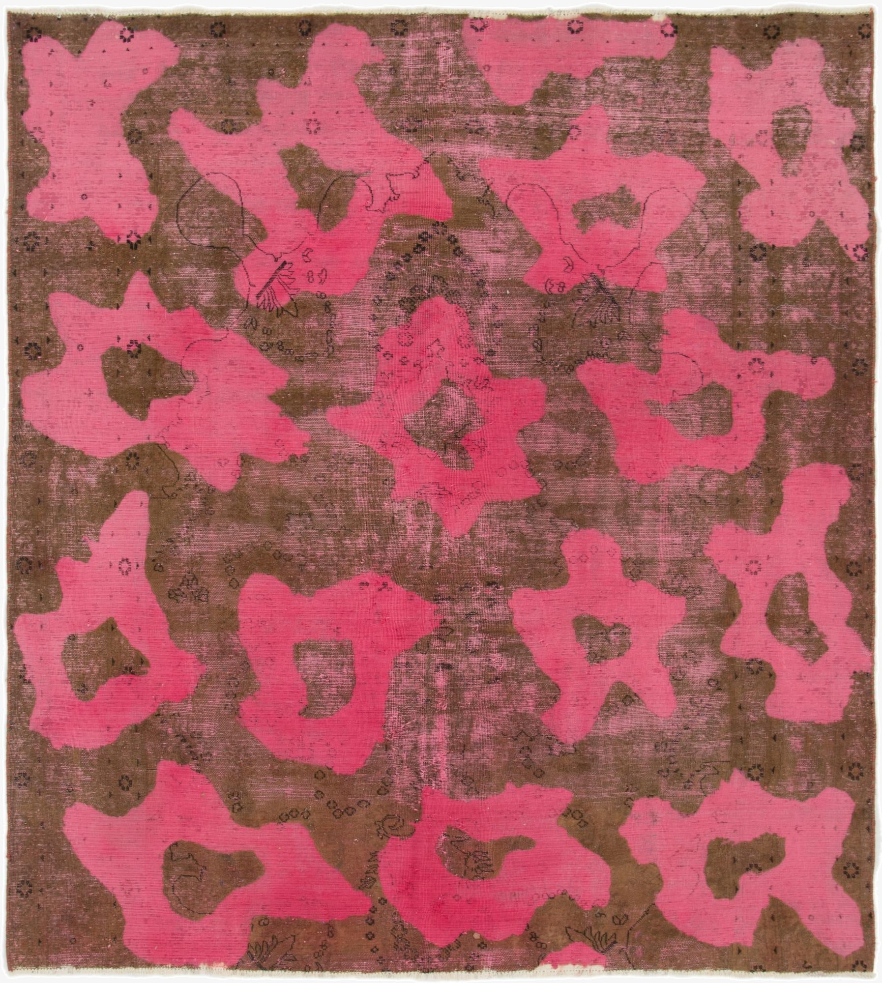  7' 7 x 8' 6  Hand Knotted Ultra Vintage Persian Wool Square Rug