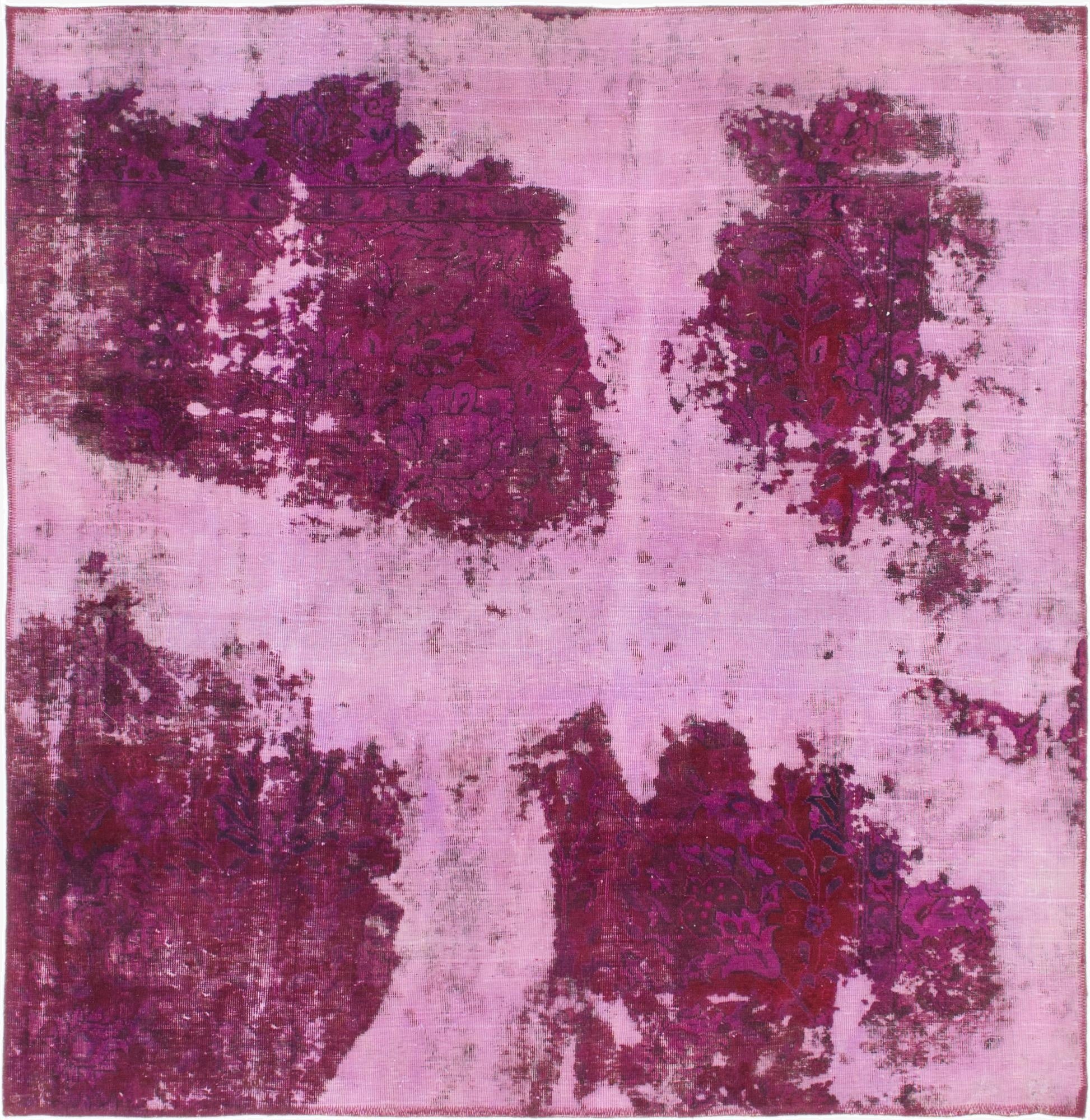 5' 10 x 6'  Hand Knotted Ultra Vintage Persian Wool Square Rug