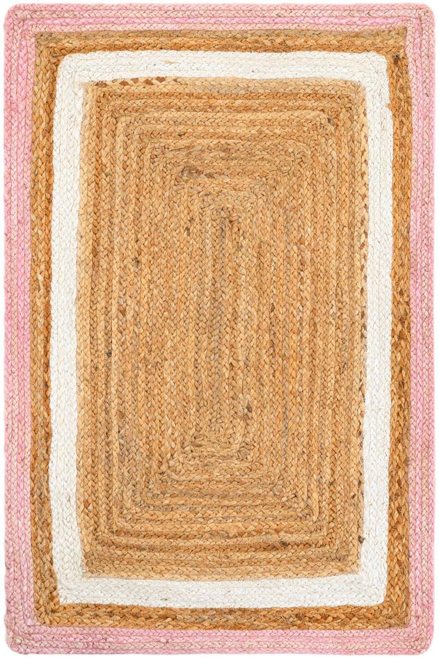 Detail image of 2' x 3' 1 Handmade Braided Jute Rug