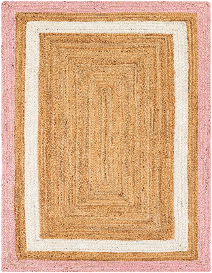 Detail image of 4' 1 x 6' 1  Hand Braided Jute Rug